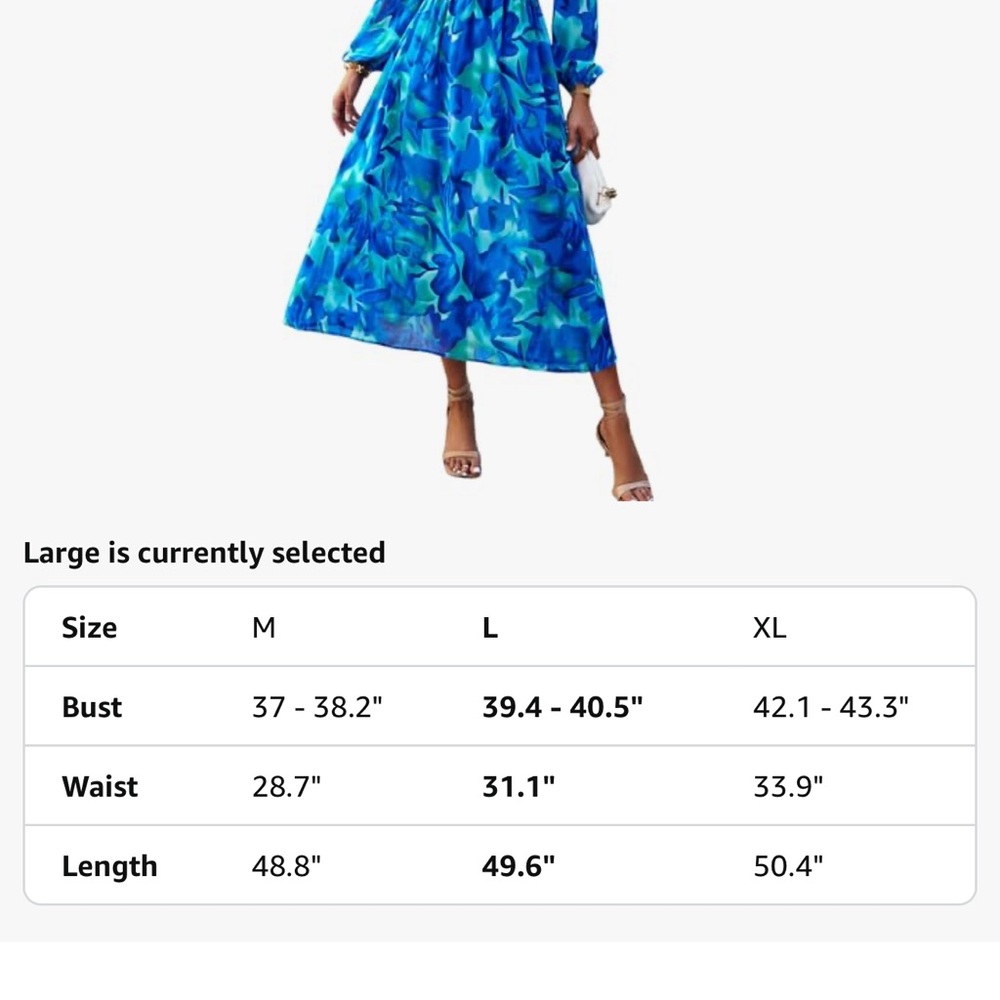 Easter Dress! 🐣✝️ Blue Long Sleeve Maxi Dress - Picture 3 of 3